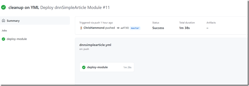 Actions Screenshot